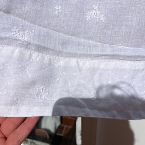 CP Shades Pure Irish Linen Embroidered Button Down Blouse - Picture 7 of 7